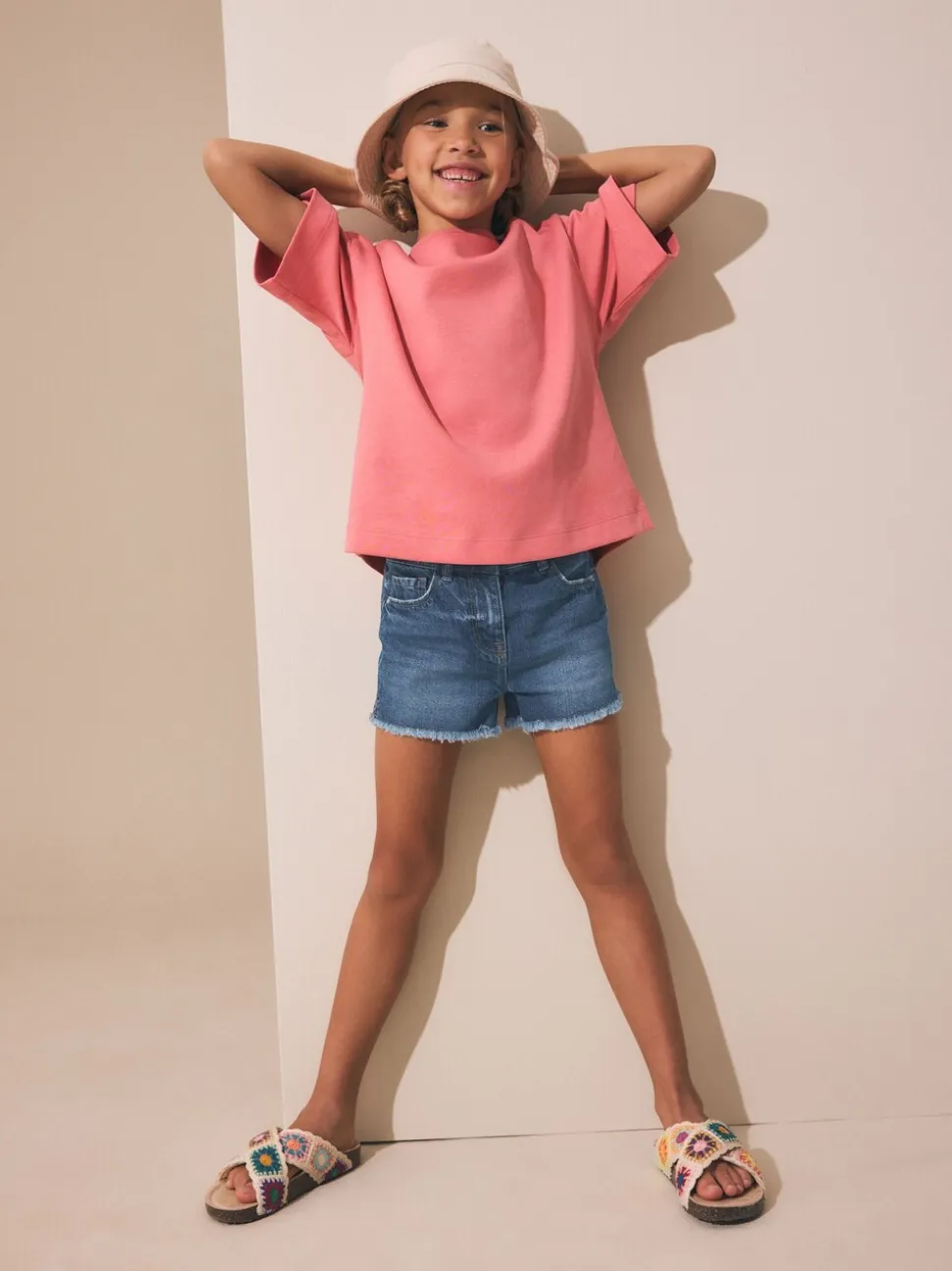 Normaal blauw - Denim short (3-16 jr)