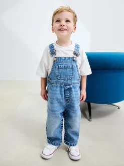 Normaal blauw - Denim tuinbroek (3mnd -7jr)