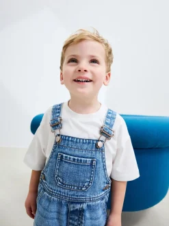 Normaal blauw - Denim tuinbroek (3mnd -7jr)