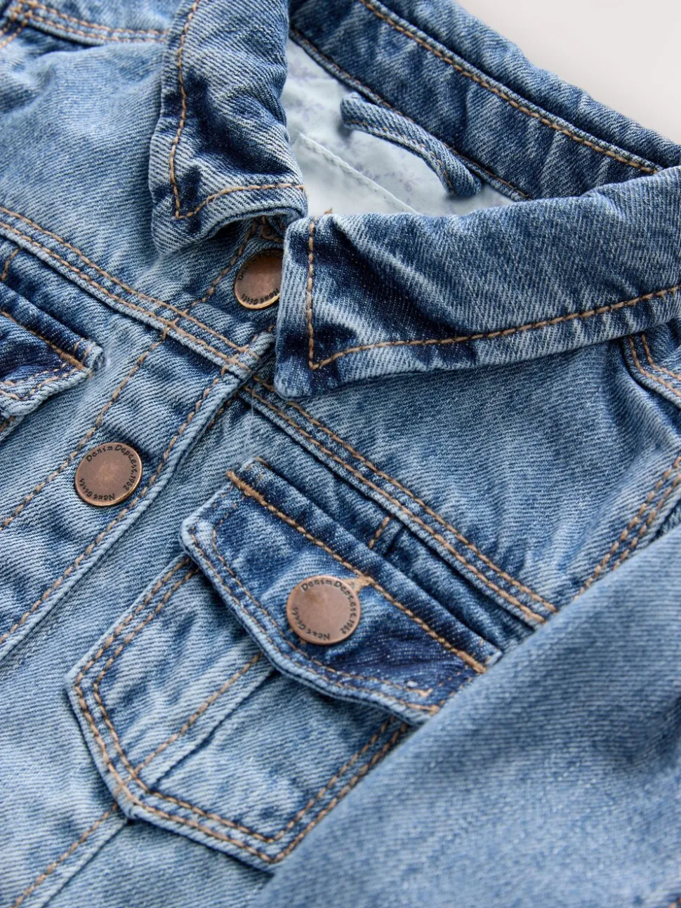 Normaal blauw - Denim westernjack 100% katoen (3 mnd - 7 jr)