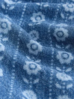Normaal blauw - Floral Print Dungarees (3mths-7yrs)