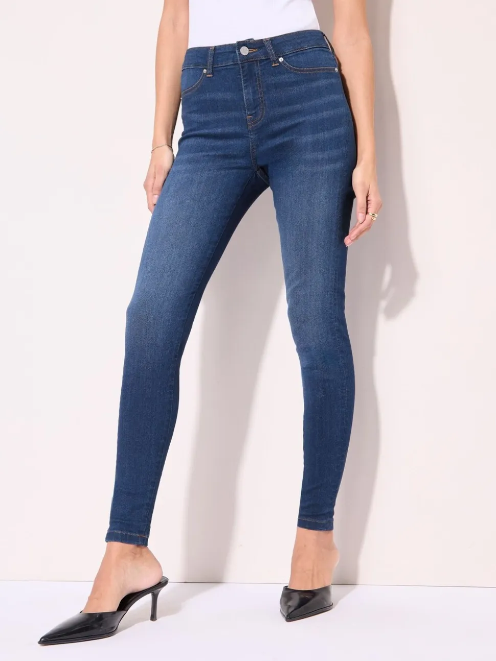Normaal blauw - Friends Like These jegging met hoge taille