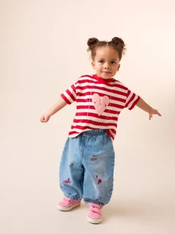Normaal blauw - Galentines Embroidered Jeans (3mths-7yrs)