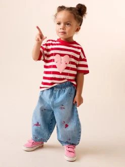 Normaal blauw - Galentines Embroidered Jeans (3mths-7yrs)