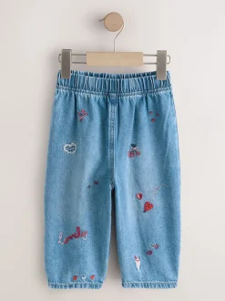Normaal blauw - Galentines Embroidered Jeans (3mths-7yrs)