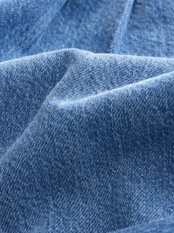 Normaal blauw - Jeans met elastische taille en wijde pijpen (6-16jr)