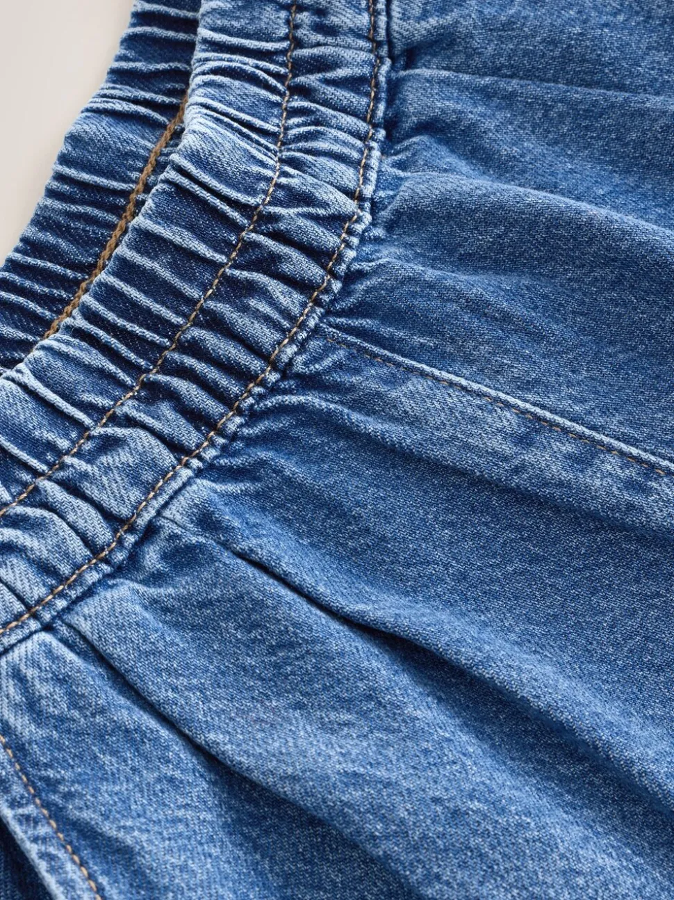 Normaal blauw - Jeans met elastische taille en wijde pijpen (6-16jr)