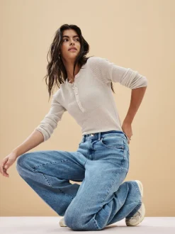 Normaal blauw - Jeans met wijde pijpen
