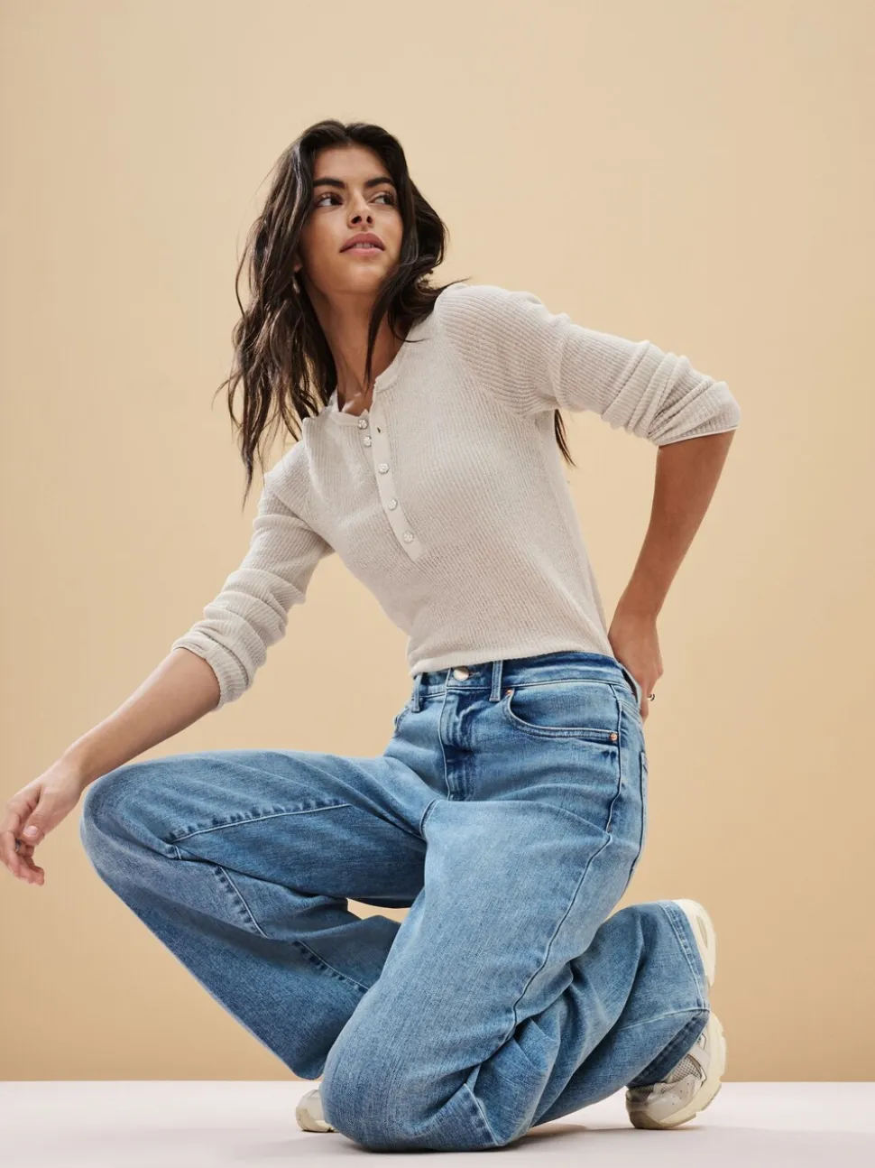 Normaal blauw - Jeans met wijde pijpen