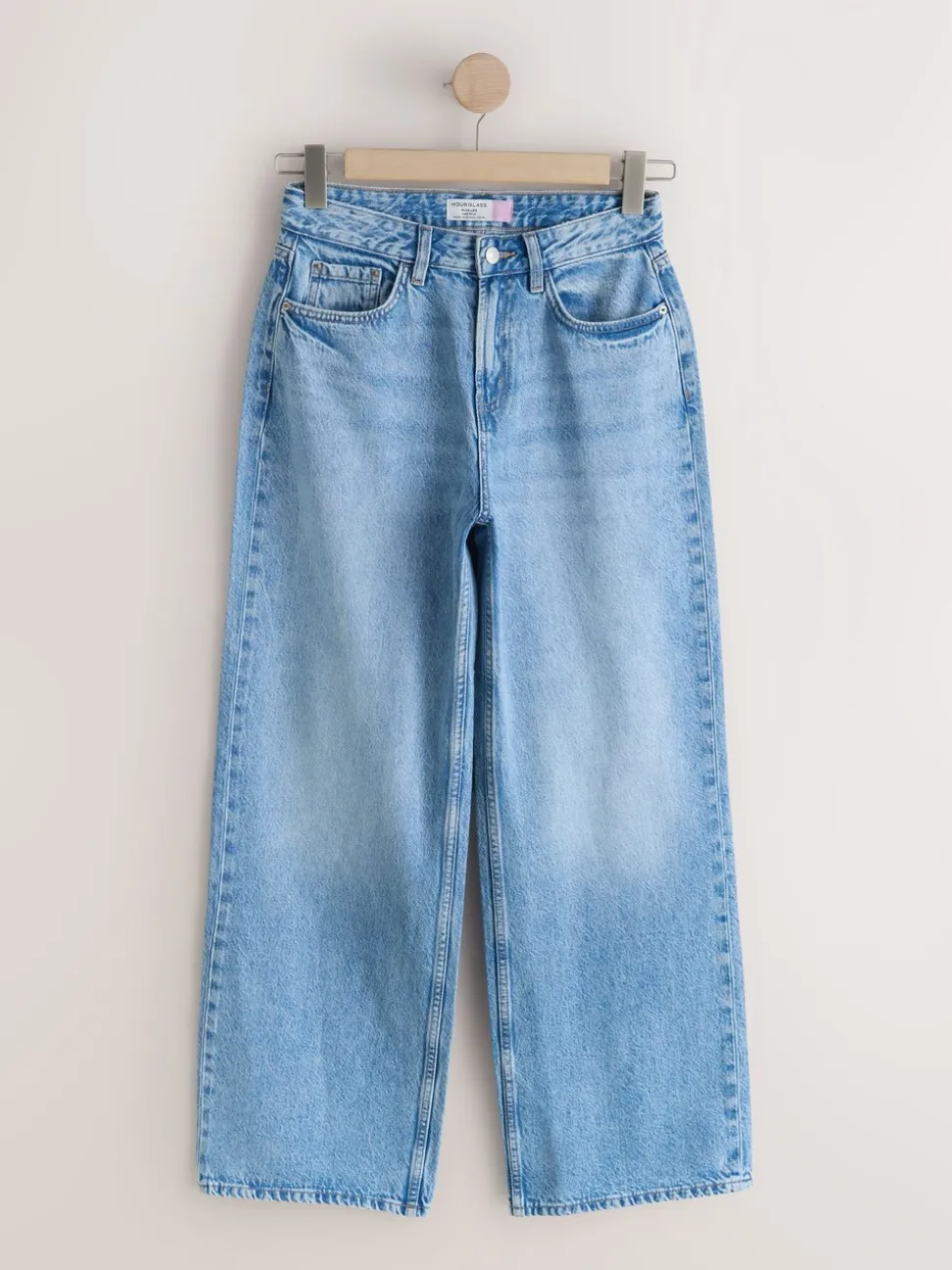 Normaal blauw - Jeans met zandloperpasvorm en wijde pijpen