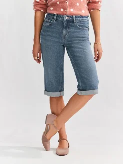 Normaal blauw - Knielange Bermuda denim shorts