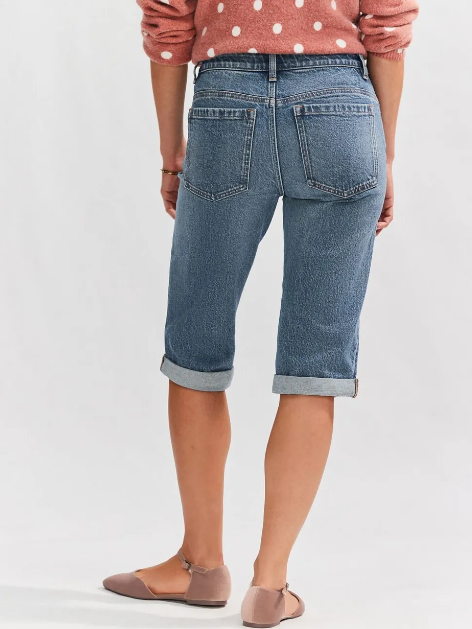 Normaal blauw - Knielange Bermuda denim shorts