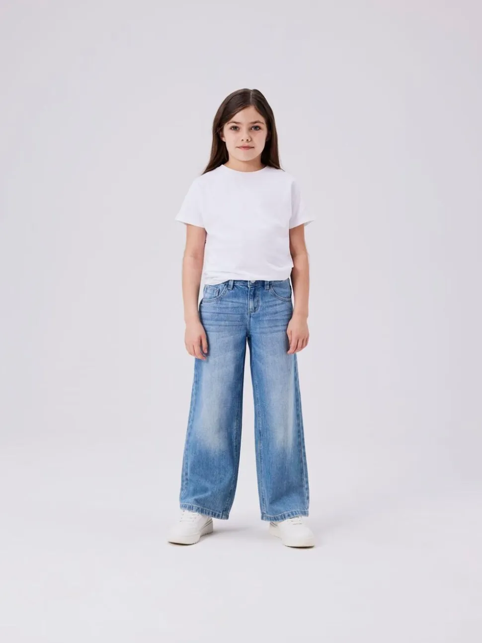 Normaal blauw - Name It jeans met wijde pijpen