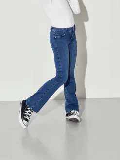 Normaal blauw - ONLY - Kinderjeans met uitlopende pijpen en verstelbare taille