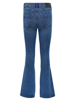 Normaal blauw - ONLY - Kinderjeans met uitlopende pijpen en verstelbare taille