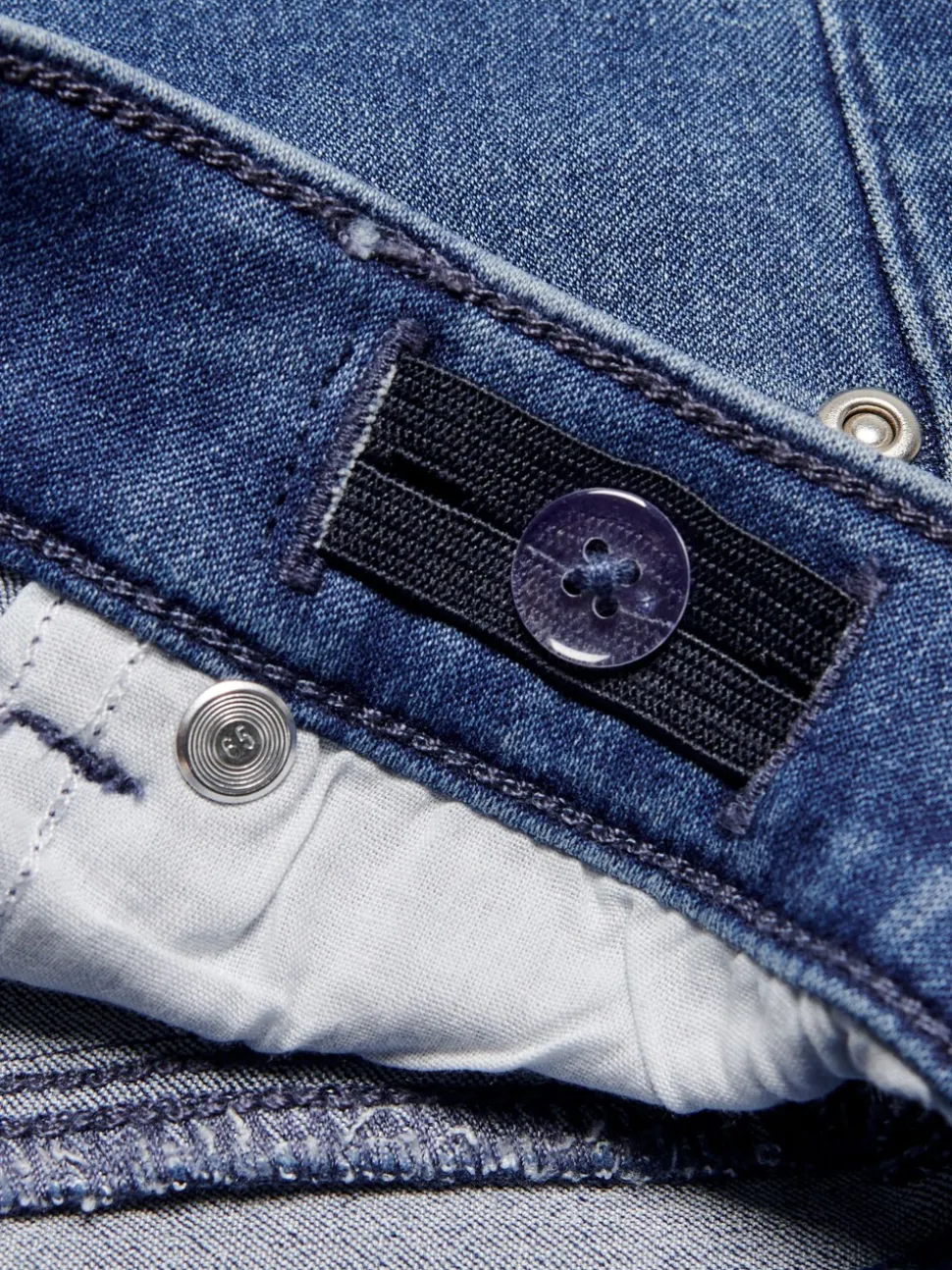 Normaal blauw - ONLY - Kinderjeans met uitlopende pijpen en verstelbare taille