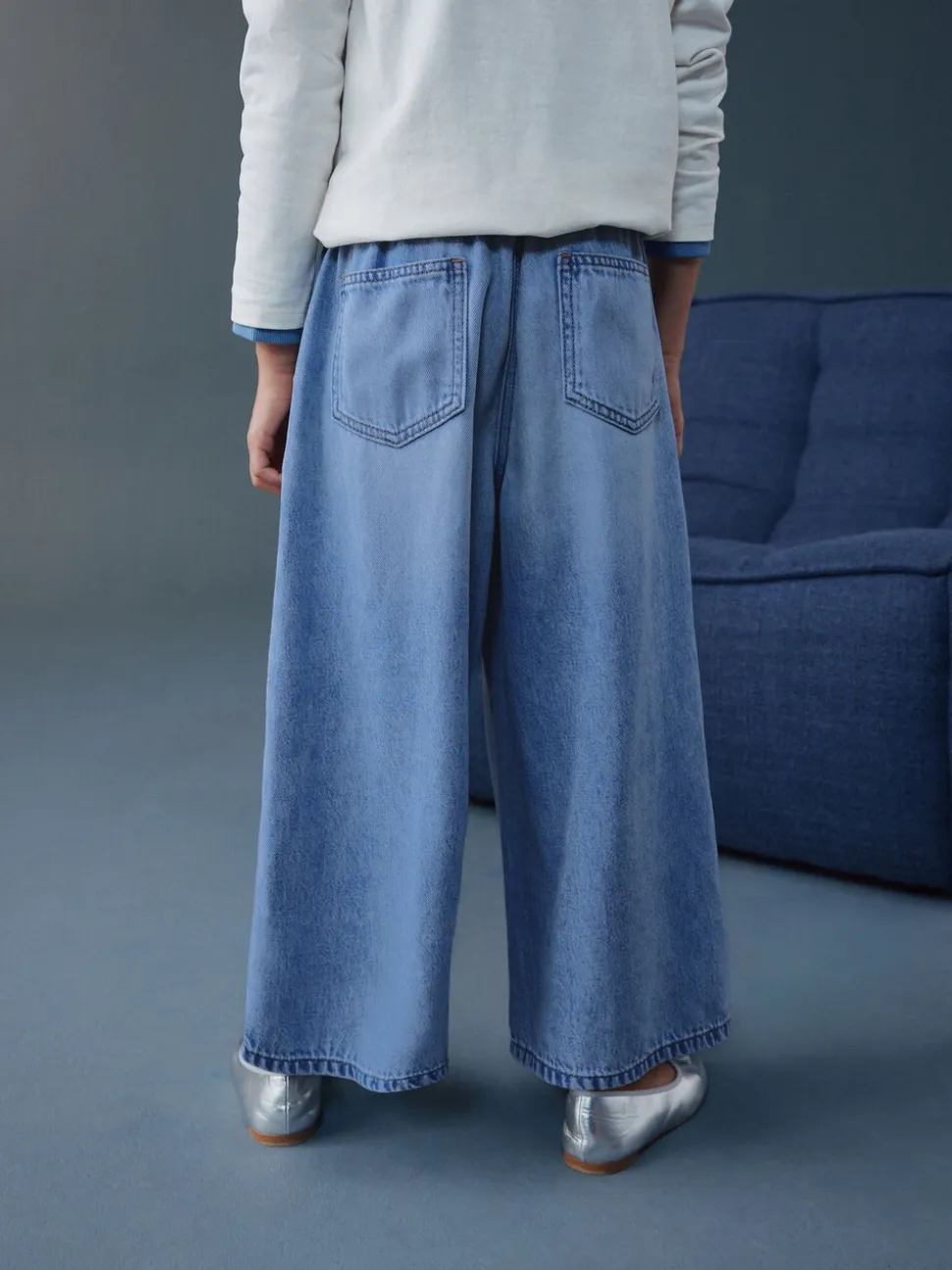 Normaal blauw - Pullon Barrel Jeans (3-16yrs)