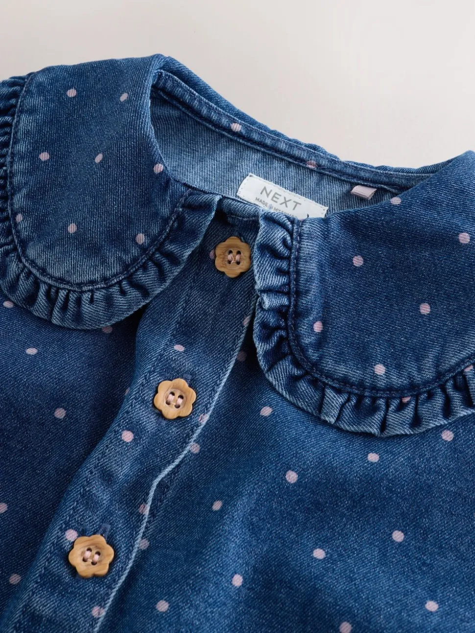 Normaal blauw - Set van denim overhemd en geruite broek (3mnd-7jr)