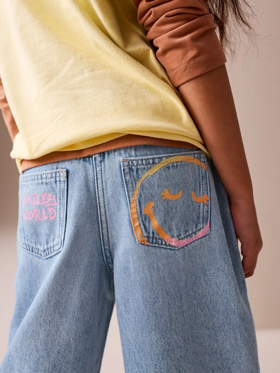 Normaal blauw - SmileyWorld® jeans met wijde pijpen (3-16jr)