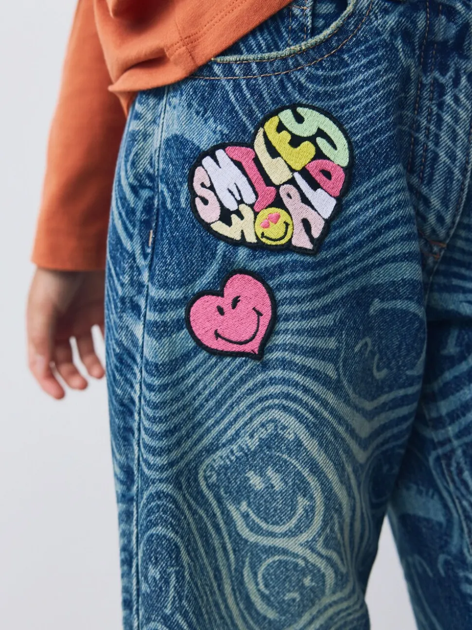 Normaal blauw - SmileyWorld® jeans met wijde pijpen (3-16jr)