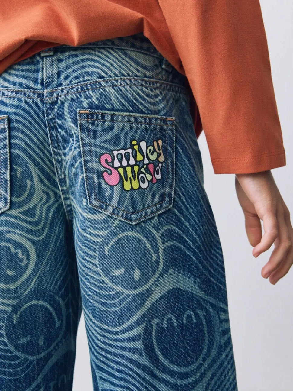 Normaal blauw - SmileyWorld® jeans met wijde pijpen (3-16jr)