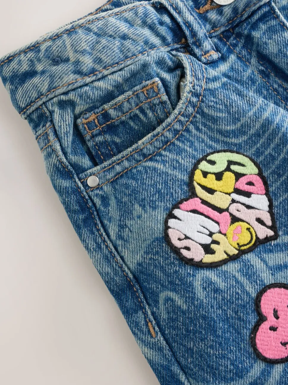 Normaal blauw - SmileyWorld® jeans met wijde pijpen (3-16jr)