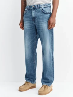 Normaal blauw - Straight fit - Authentieke stretch denim jeans