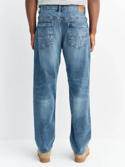 Normaal blauw - Straight fit - Authentieke stretch denim jeans