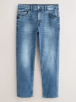 Normaal blauw - Straight fit - Authentieke stretch denim jeans