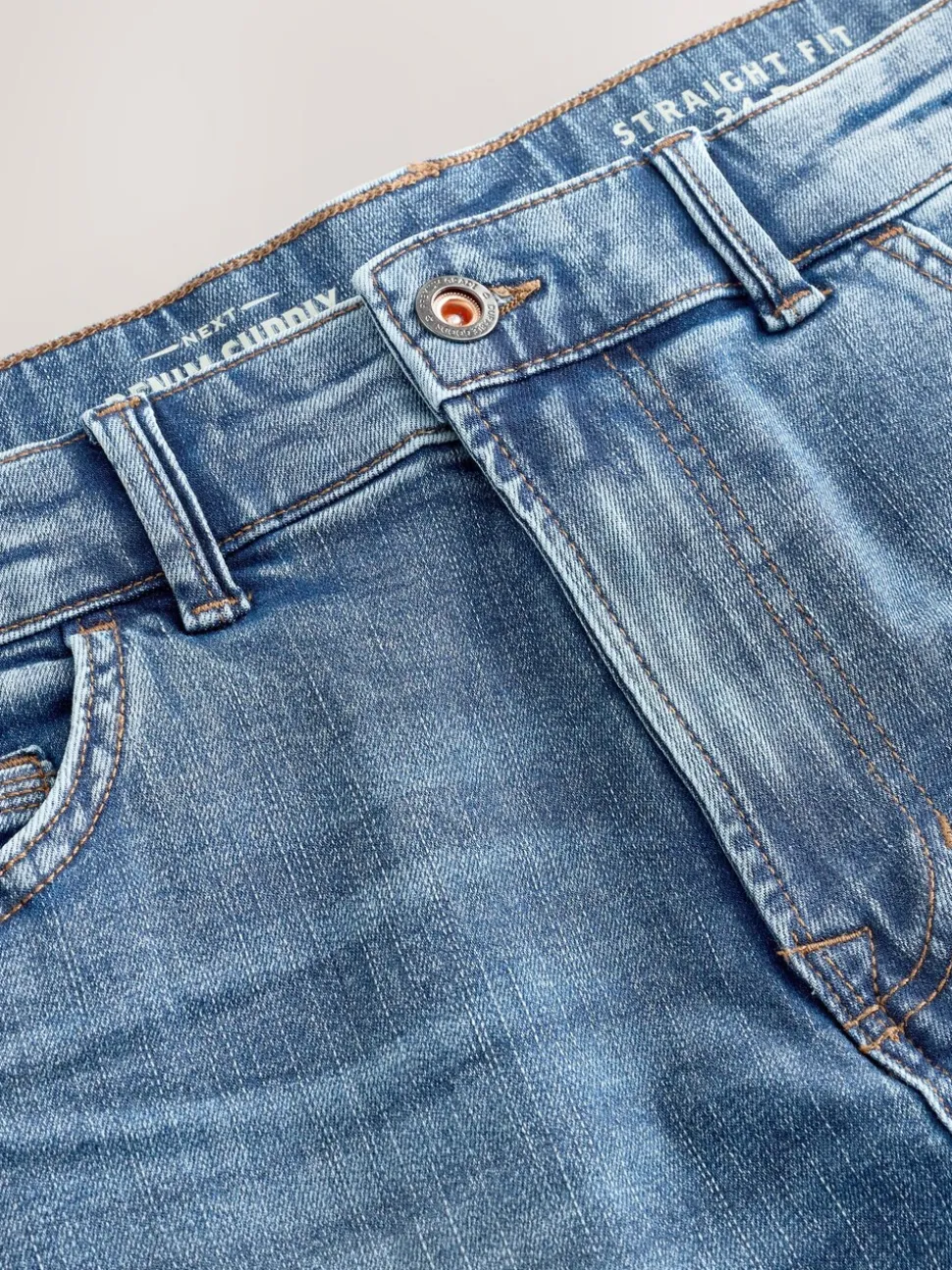 Normaal blauw - Straight fit - Authentieke stretch denim jeans