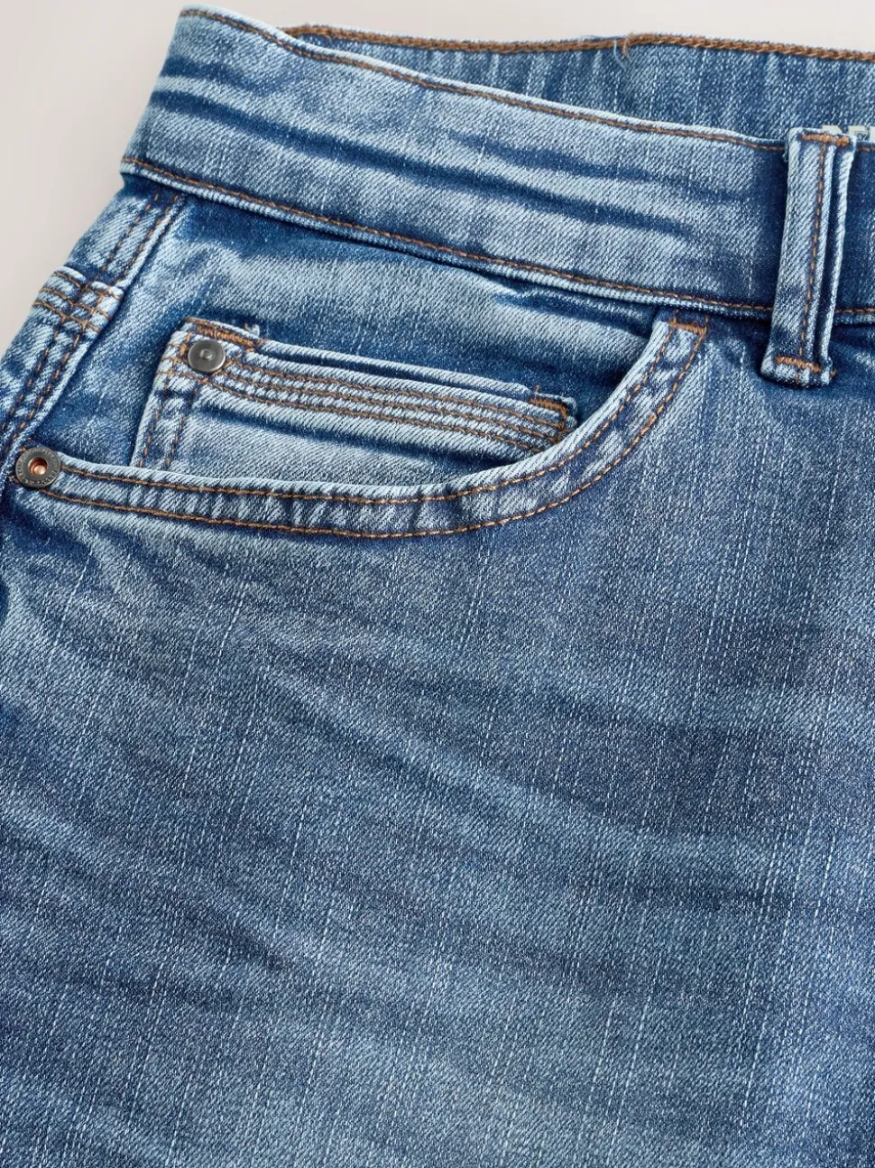 Normaal blauw - Straight fit - Authentieke stretch denim jeans