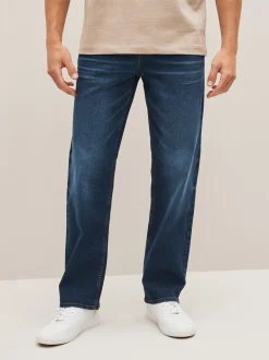 Normaal blauw - Straight-fit Essential stretchy jeans met rechte pasvorm