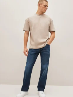 Normaal blauw - Straight-fit Essential stretchy jeans met rechte pasvorm