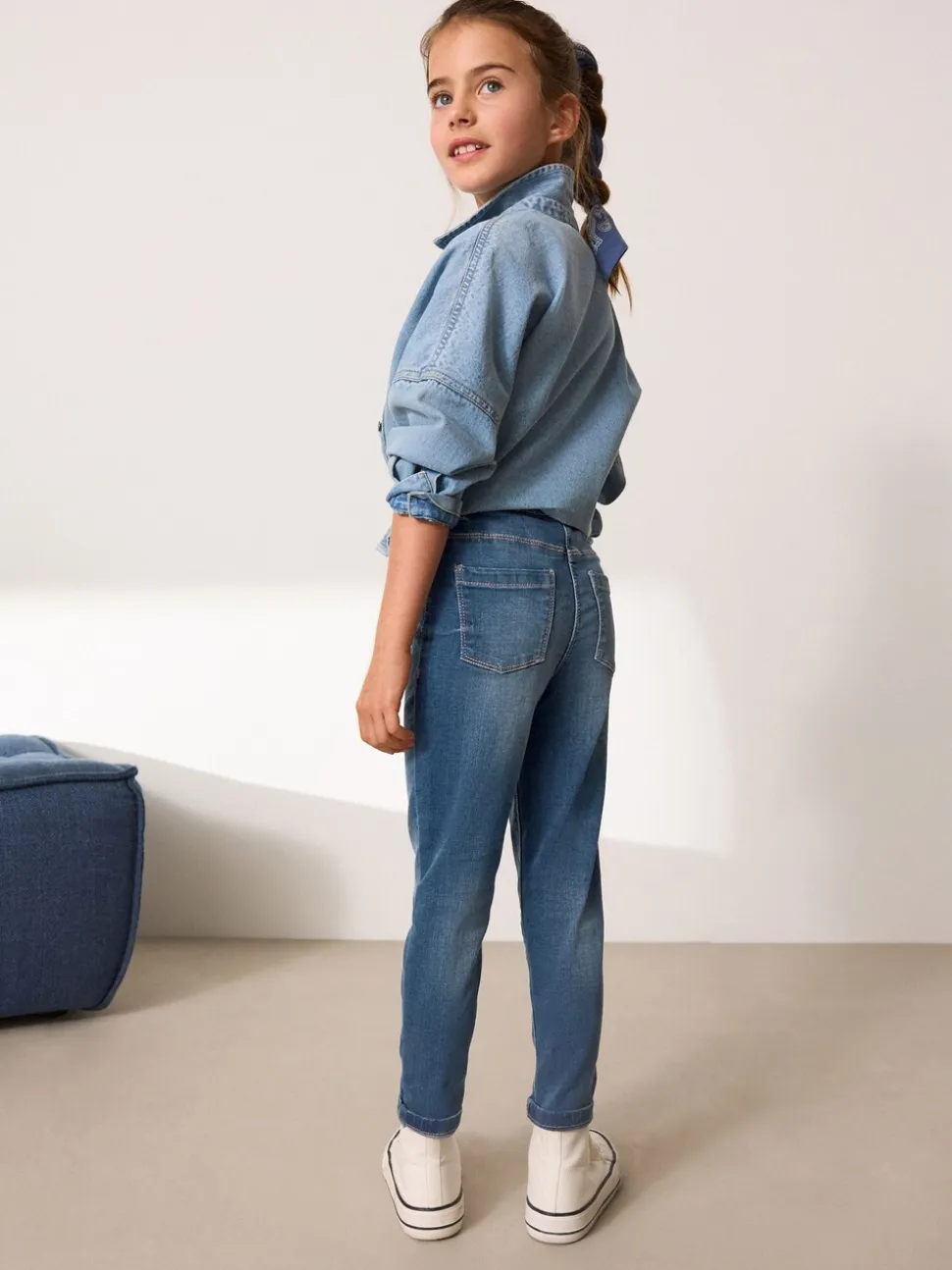 Normaal blauw - Stretchleggings (3-16 jr)