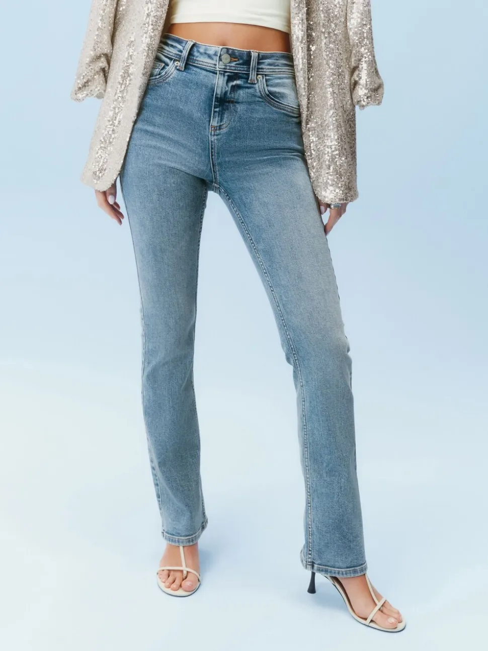 Normaal blauw - Superzachte bootcut-jeans