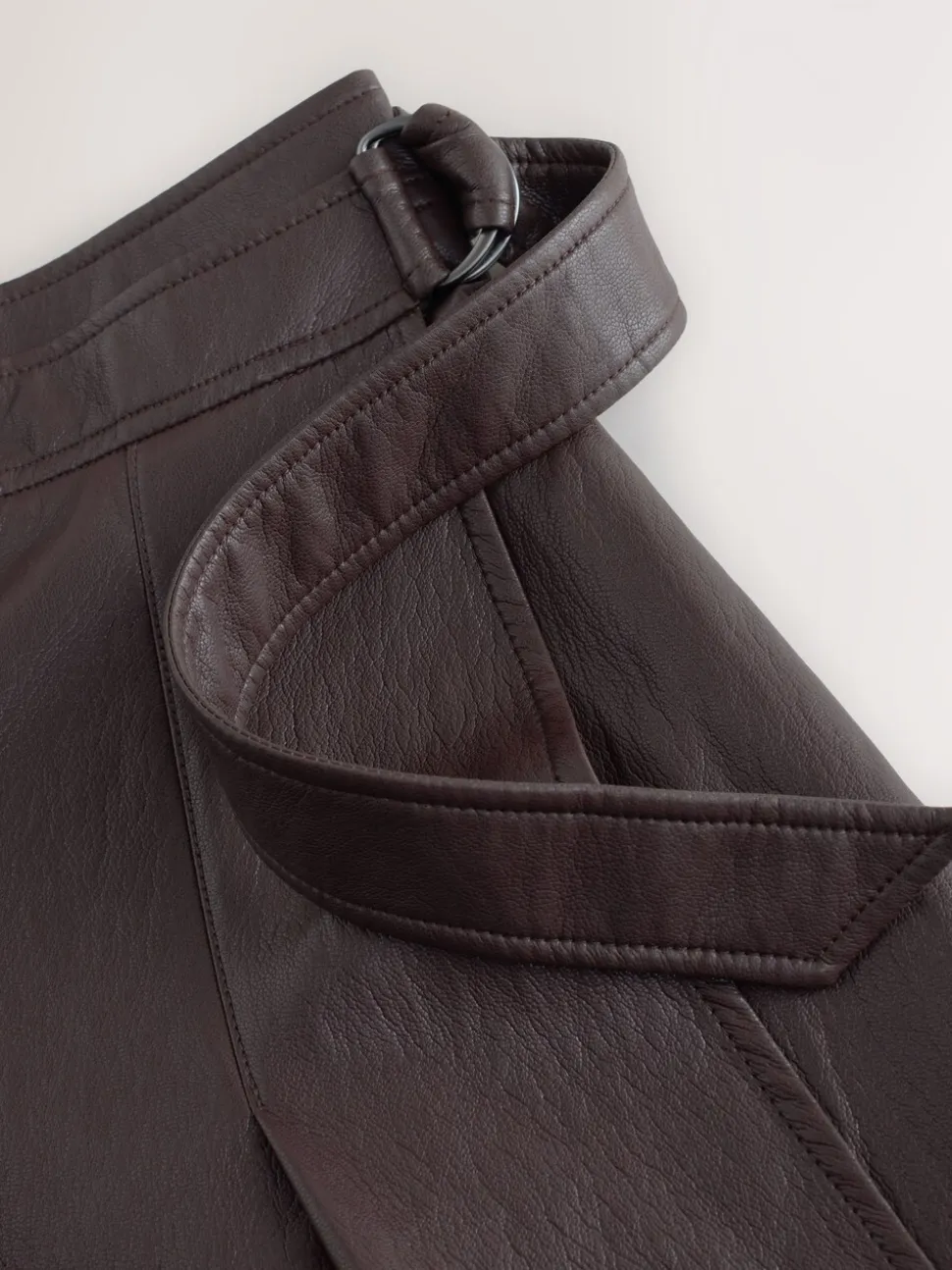Nothing Ordinary Faux Leather Wrap Midi Kilt Skirt