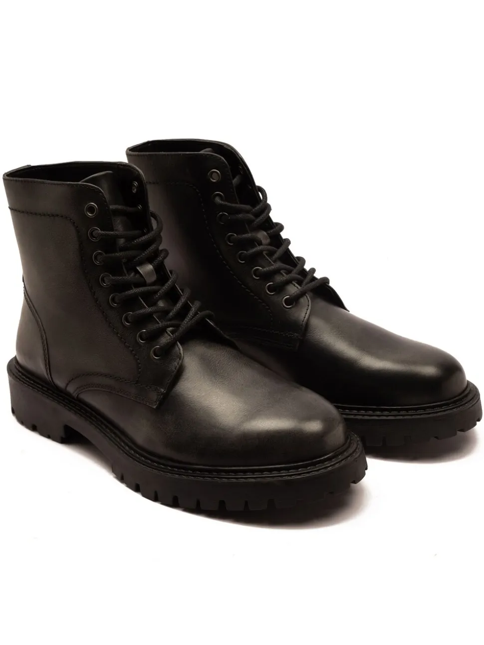 Off The Hook Donnie Leather Lace-Up Combat Ankle Boots
