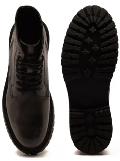 Off The Hook Donnie Leather Lace-Up Combat Ankle Boots