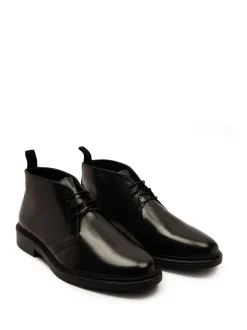 Off The Hook Loki Black Leather Lace-Up Boots