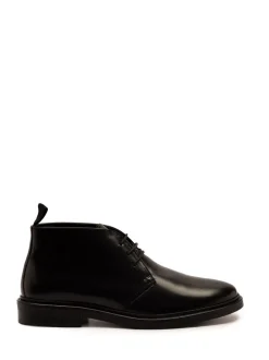 Off The Hook Loki Black Leather Lace-Up Boots