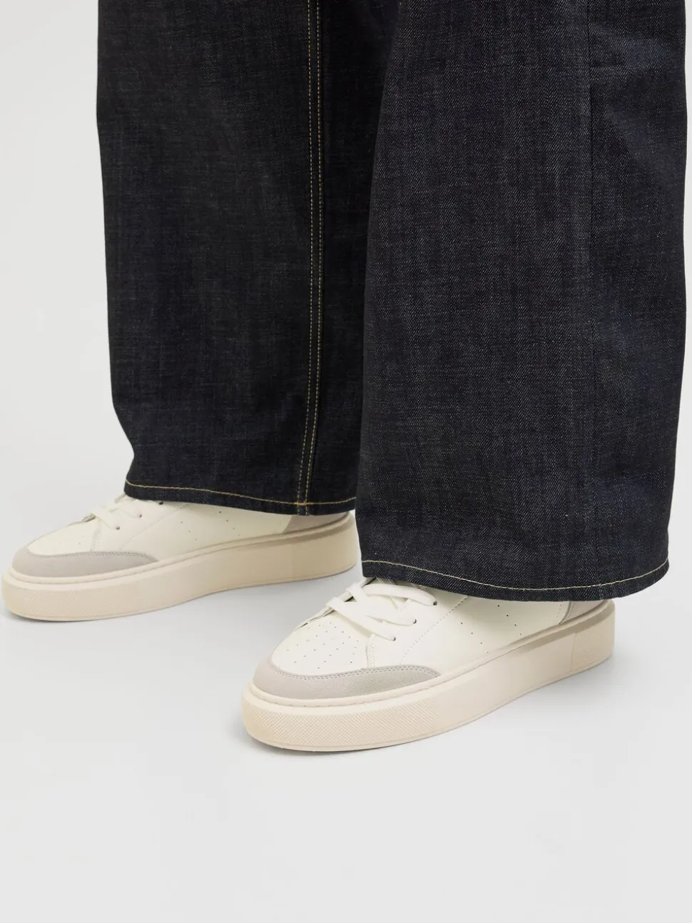 Off White - JACK & JONES Chunky Sole PU Trainers