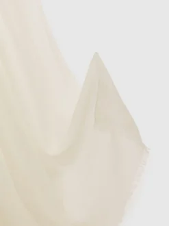 Off White - Reiss - Heidi - Dunne sjaal van wol-kasjmiermix