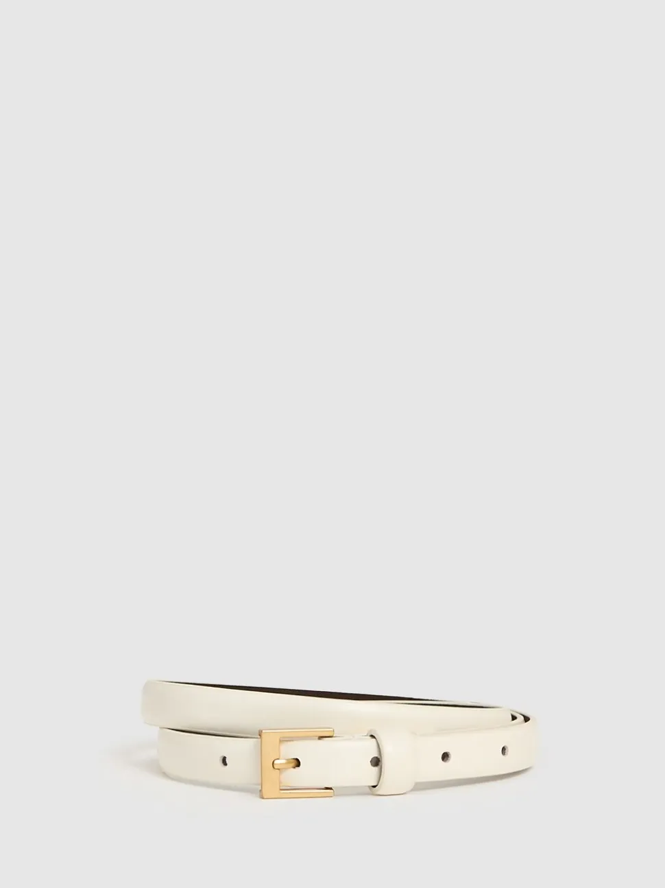 Off White - Reiss Holly Leren Smalle Riem