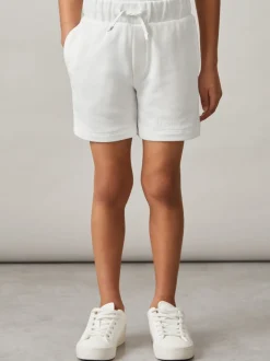 Off White - Reiss Perry Cotton Brand-Embroidered Shorts