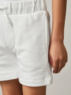 Off White - Reiss Perry Cotton Brand-Embroidered Shorts