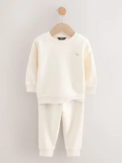 Off White/cementwit - Set van 2 sweatshirts en joggingbroeken (3mnd -7jr)