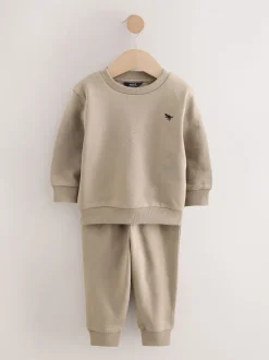 Off White/cementwit - Set van 2 sweatshirts en joggingbroeken (3mnd -7jr)
