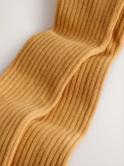 Okergeel - Geribbelde maillot met hoog katoengehalte