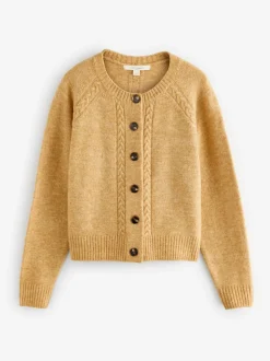 Okergeel - Laura Ashley Cable Knit Cardigan