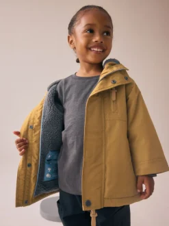 Okergeel - Waterdichte parka met borgvoering (3mnd -7jr)